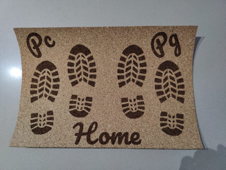 Tapis chaussures liège gravé laser