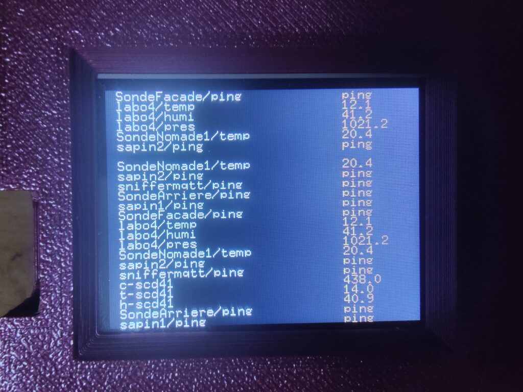 Sniffer MQTT V1 Ecran