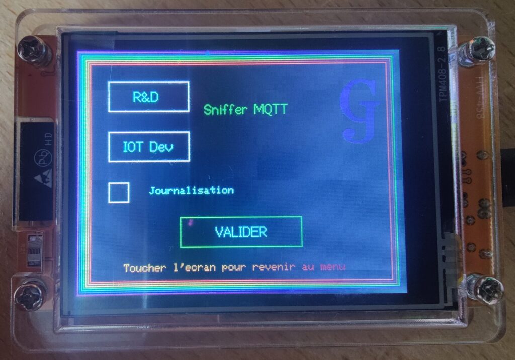 Sniffer MQTT V2 Menu