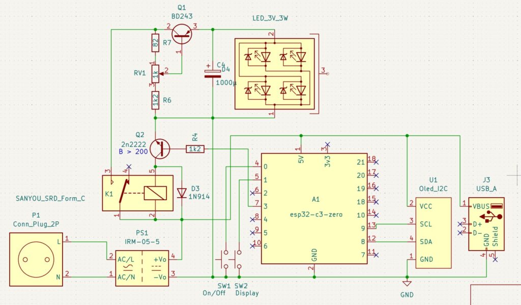 lampe chevet horloge schema